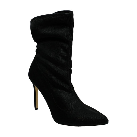 Badgley Michska Ronnie Stiletto Heel Pointed Toe Black Evening Boot Booties 8 - Picture 8 of 9